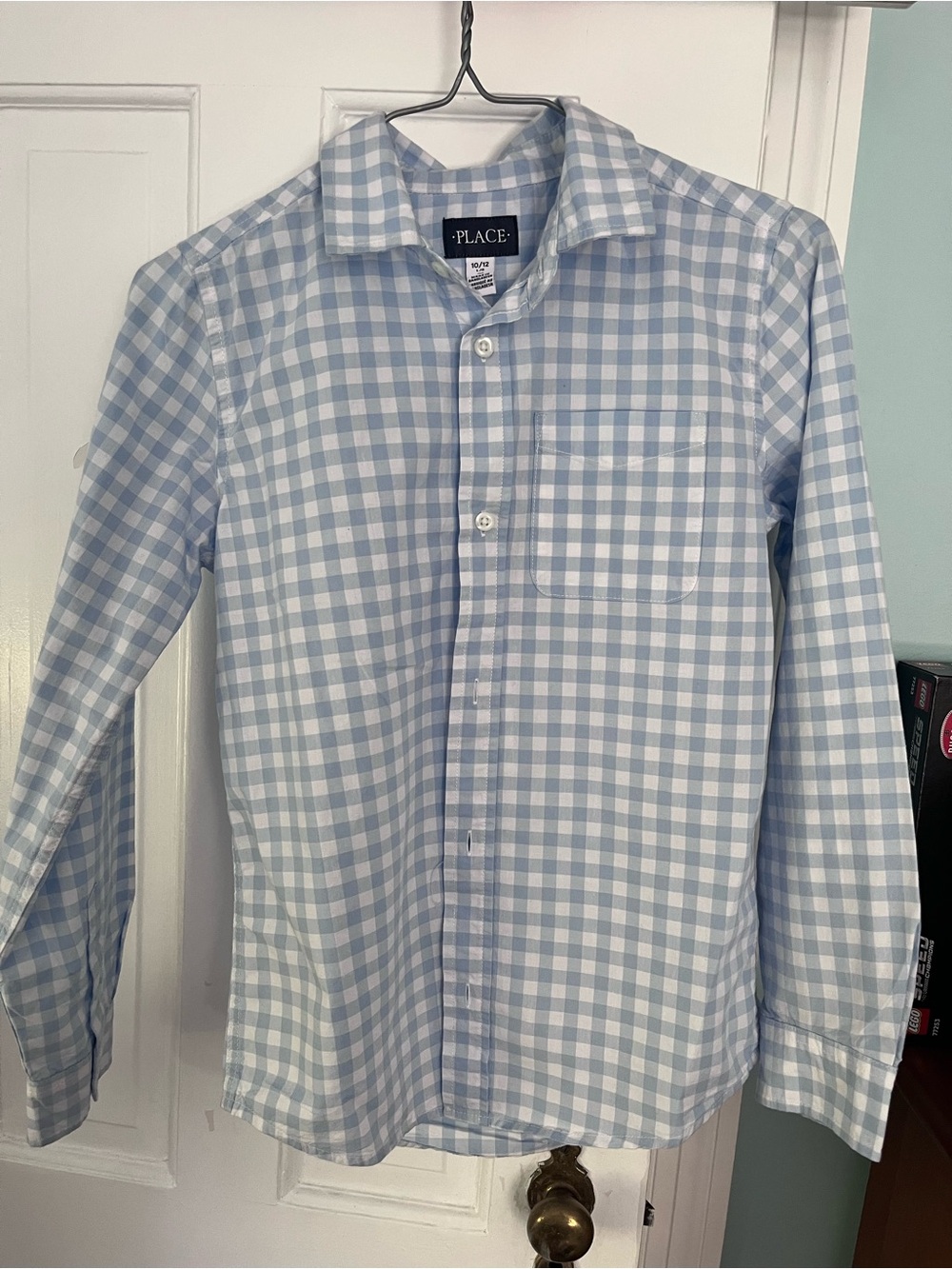 The Children's Place Blue and White Gingham Button-Up Shirt